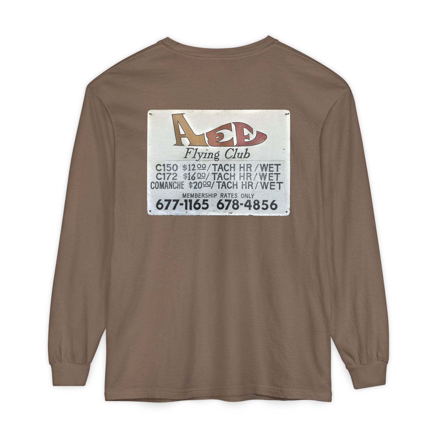 Aces Flying Club Long Sleeve T-Shirt — Vintage Aviation Graphic