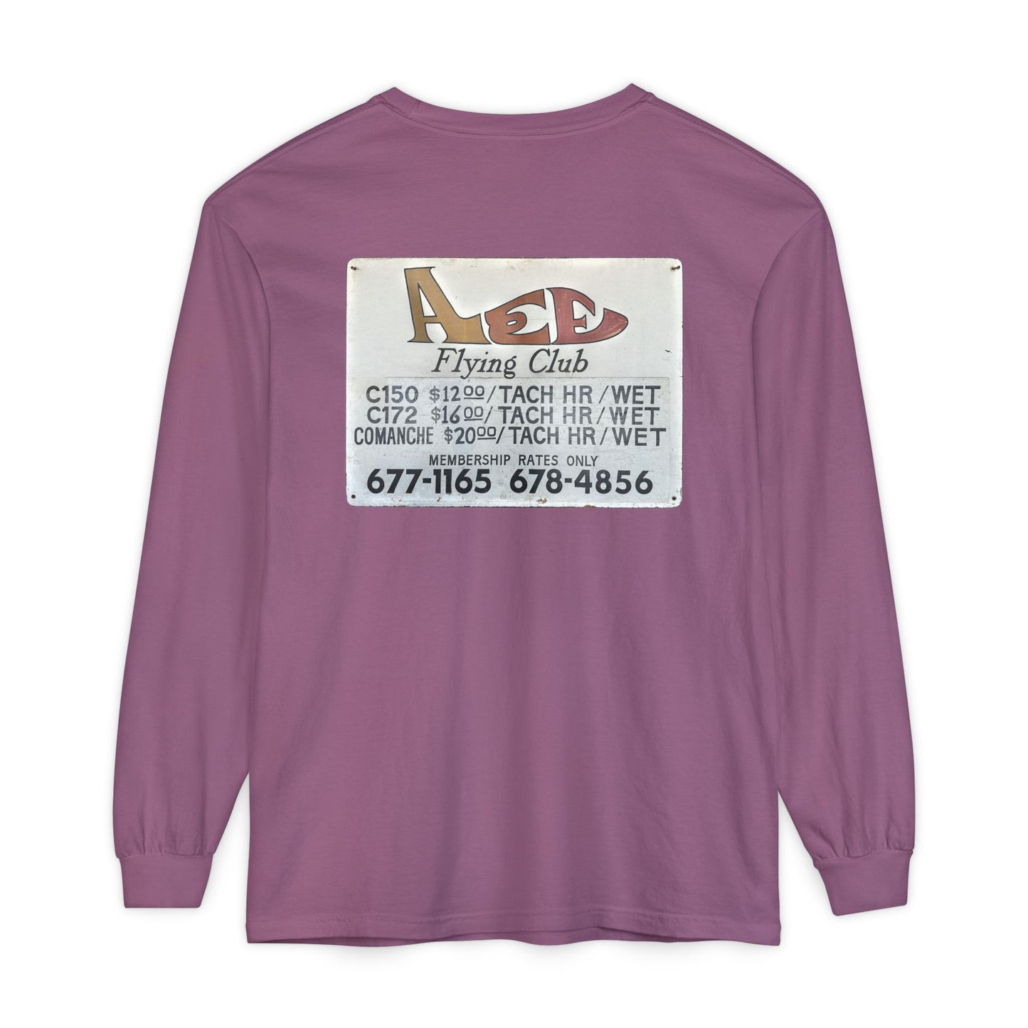Aces Flying Club Long Sleeve T-Shirt — Vintage Aviation Graphic