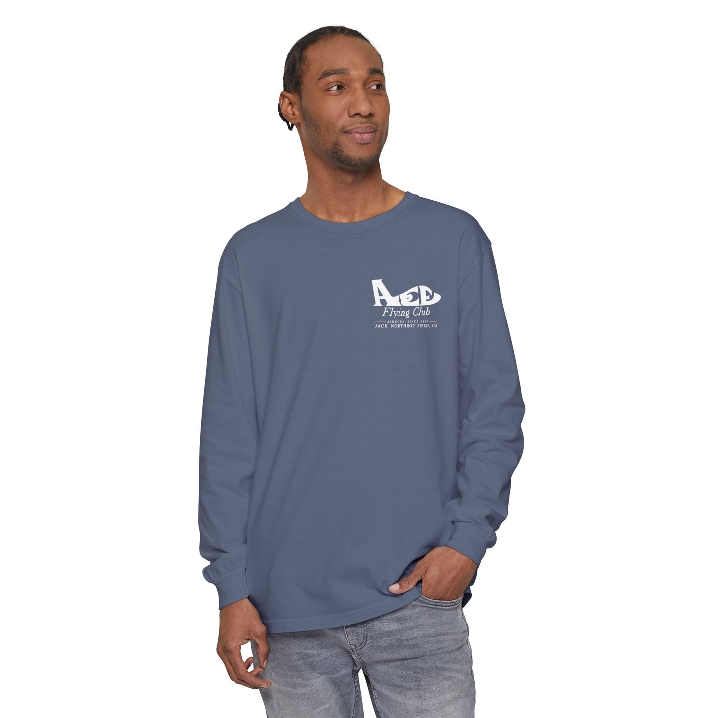 Aces Flying Club Long Sleeve T-Shirt — Vintage Aviation Graphic