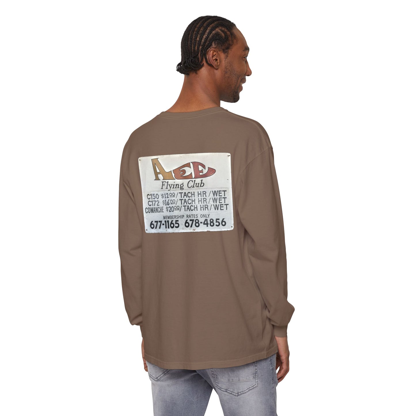 Aces Flying Club Long Sleeve T-Shirt — Vintage Aviation Graphic