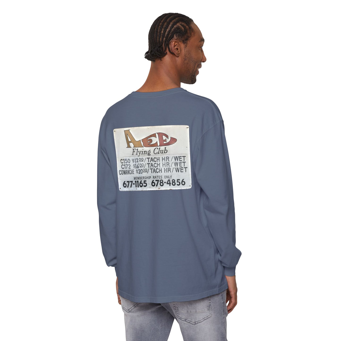 Aces Flying Club Long Sleeve T-Shirt — Vintage Aviation Graphic