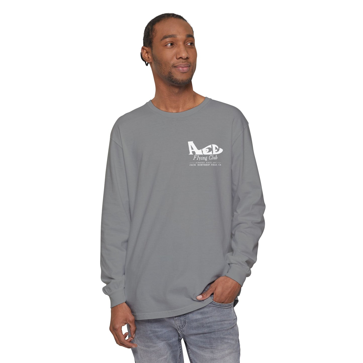Aces Flying Club Long Sleeve T-Shirt — Vintage Aviation Graphic