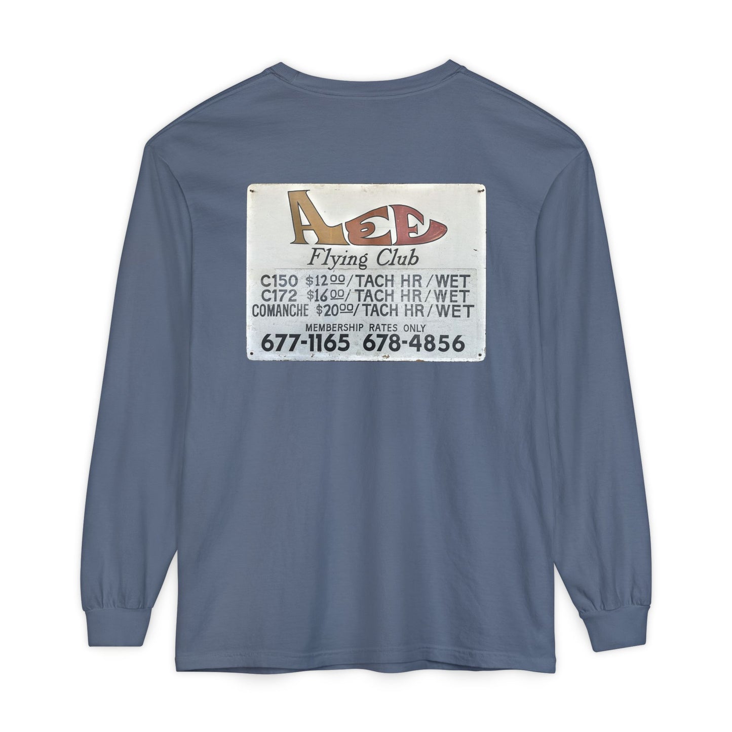 Aces Flying Club Long Sleeve T-Shirt — Vintage Aviation Graphic