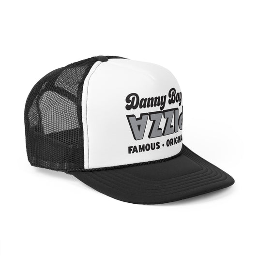 Retro Style Trucker Cap, black and white upside down