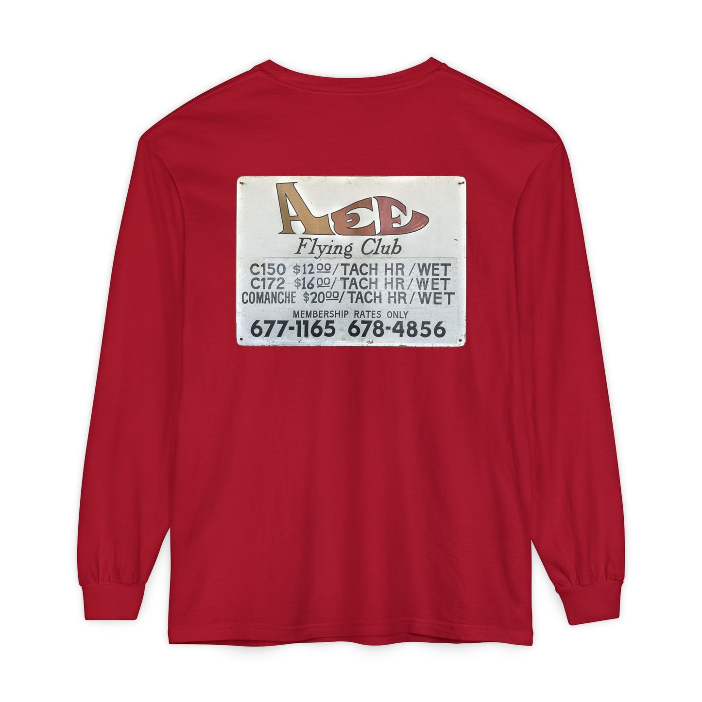 Aces Flying Club Long Sleeve T-Shirt — Vintage Aviation Graphic
