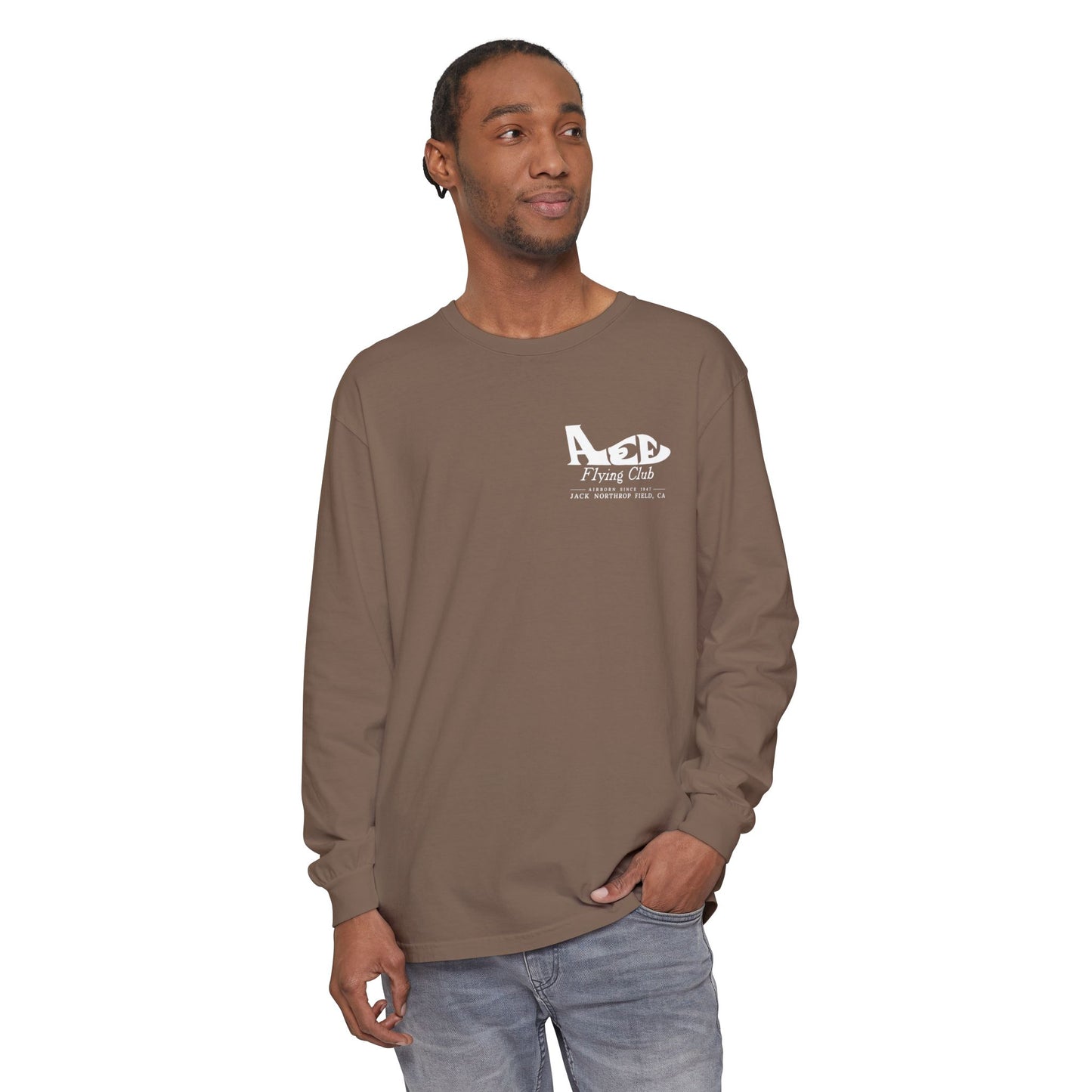 Aces Flying Club Long Sleeve T-Shirt — Vintage Aviation Graphic
