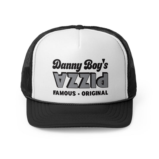 Retro Style Trucker Cap, black and white upside down